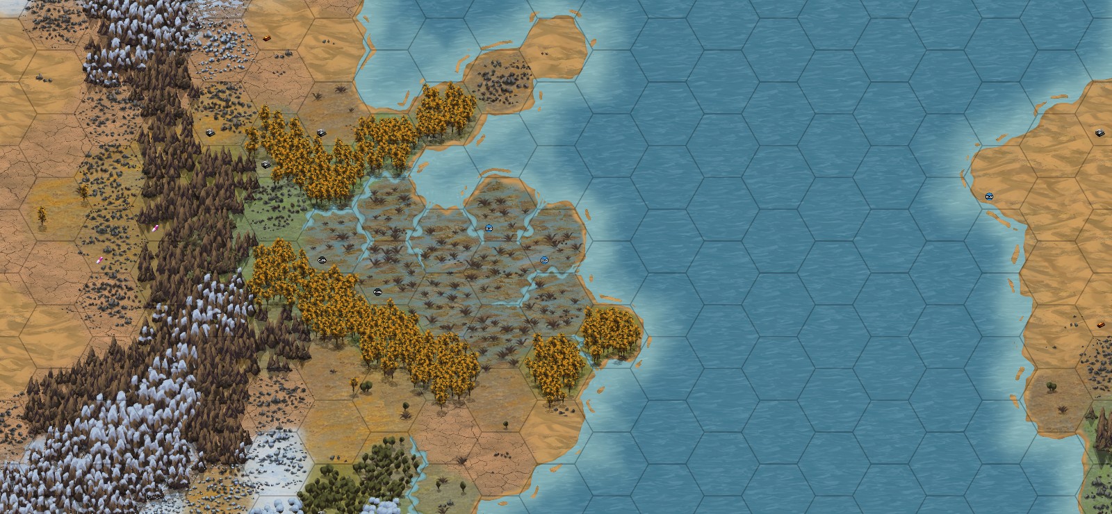 Rain against heat: forest and swamp where the rain falls, dry land and desert behind the ridge